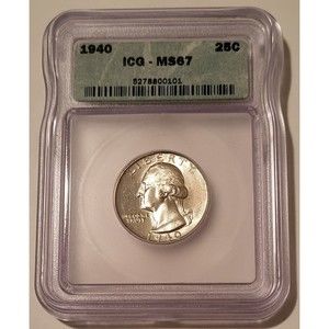1940 Washington Quarter MS67 ICG